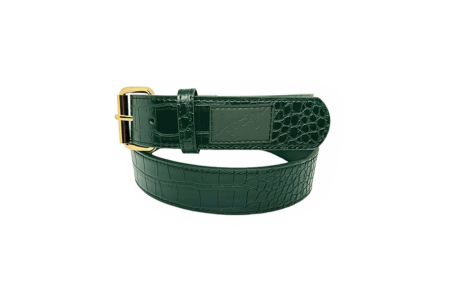Loosey Loves You | Green Croc Skin Belt