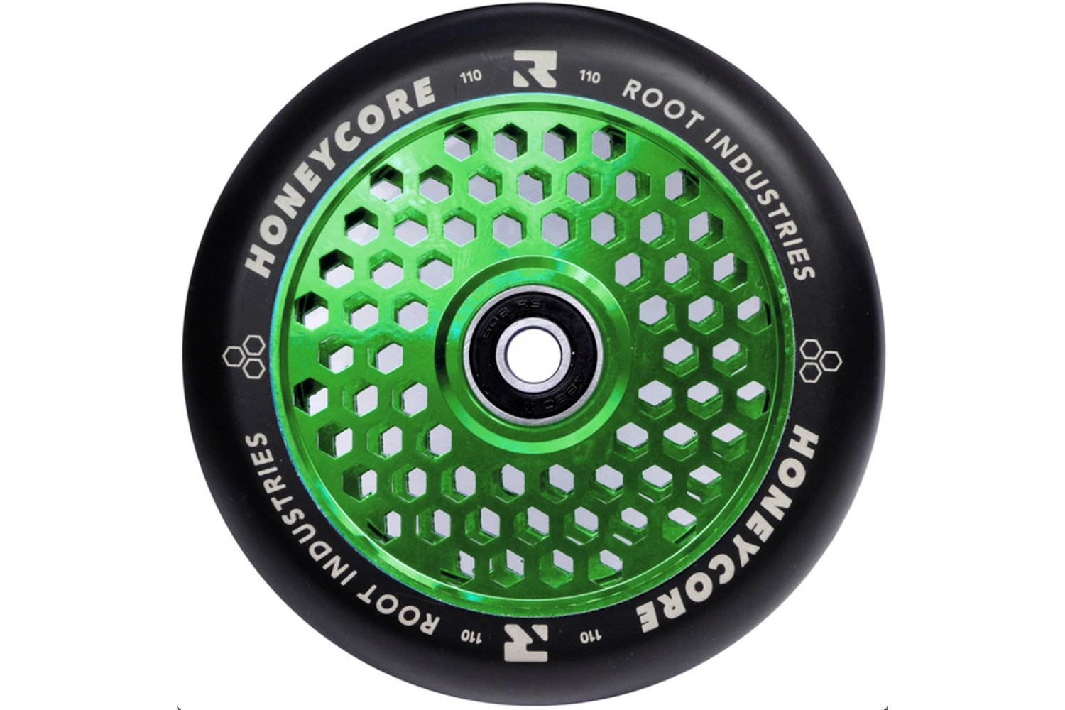 root-wheels-honeycore-110-black-green-trottinette-scooter